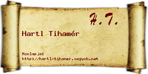 Hartl Tihamér névjegykártya